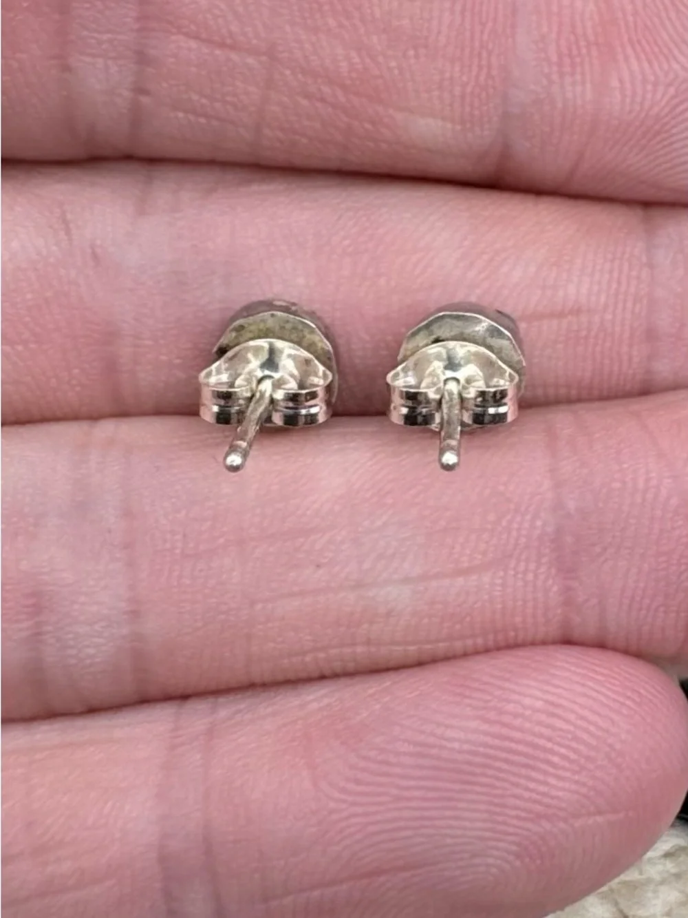 Native American Sterling Silver Turquoise Multi Stone Sunface Stud Earrings